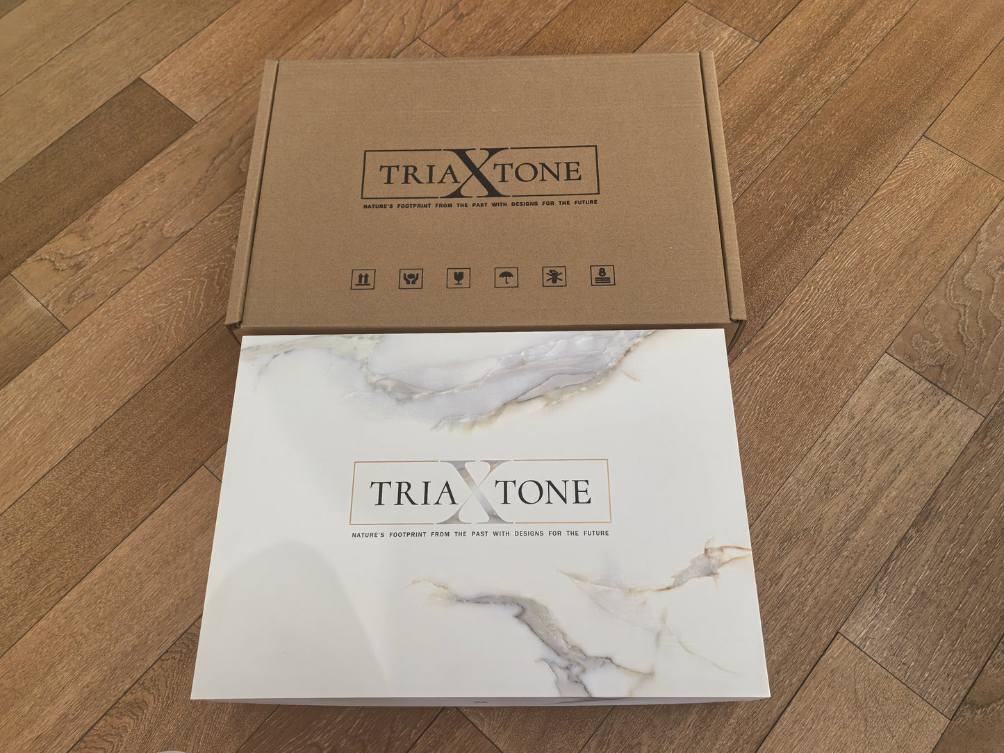 White Marble Place Mat with Gold Brass Handles