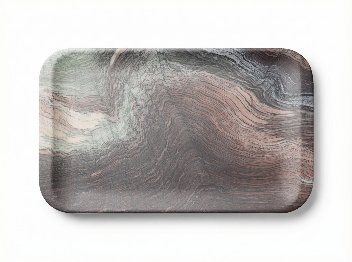 Portable Lightweight Real Stone Tray with Hidden Handles