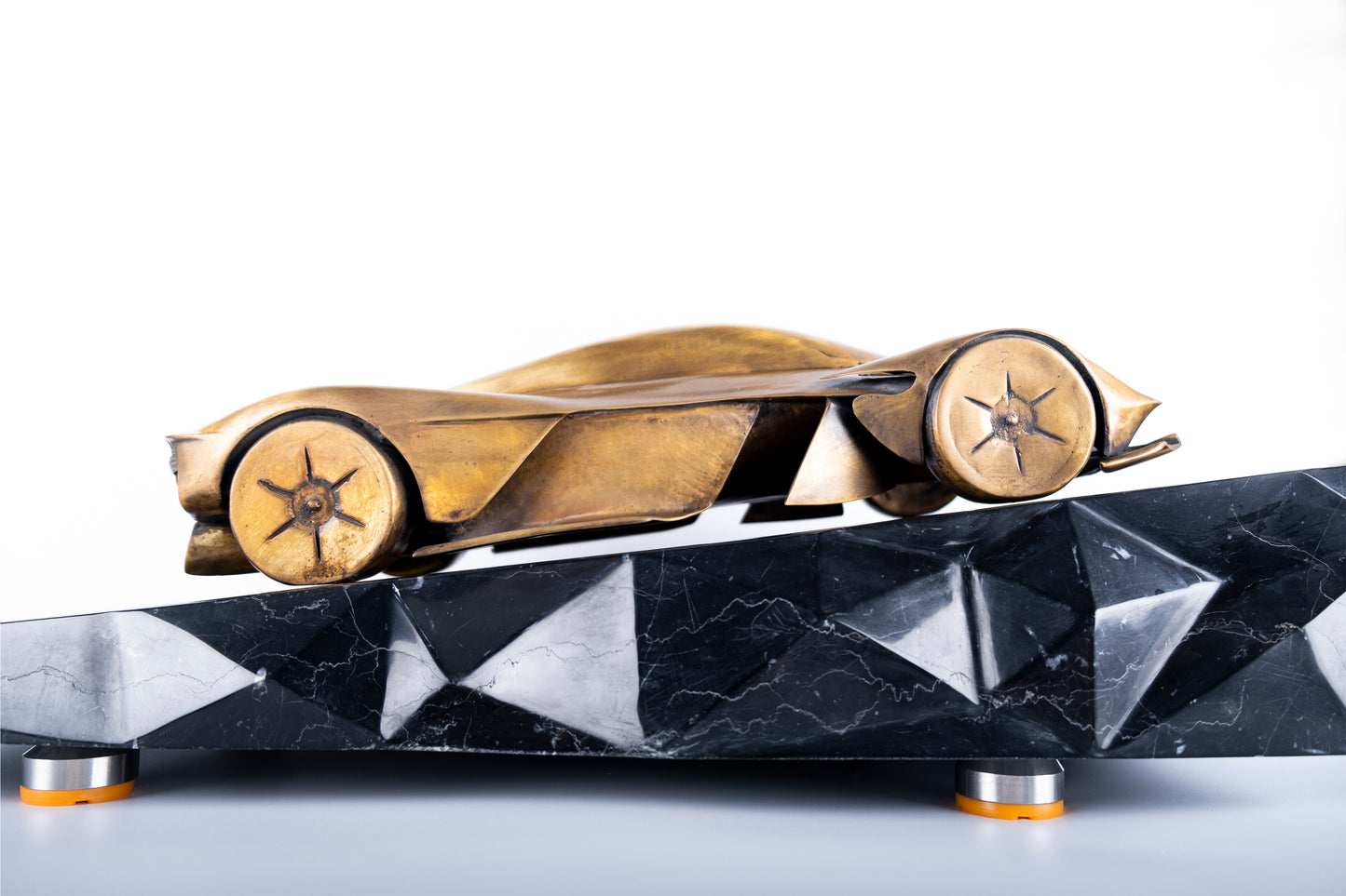 Handcrafted Gold Brass sports car