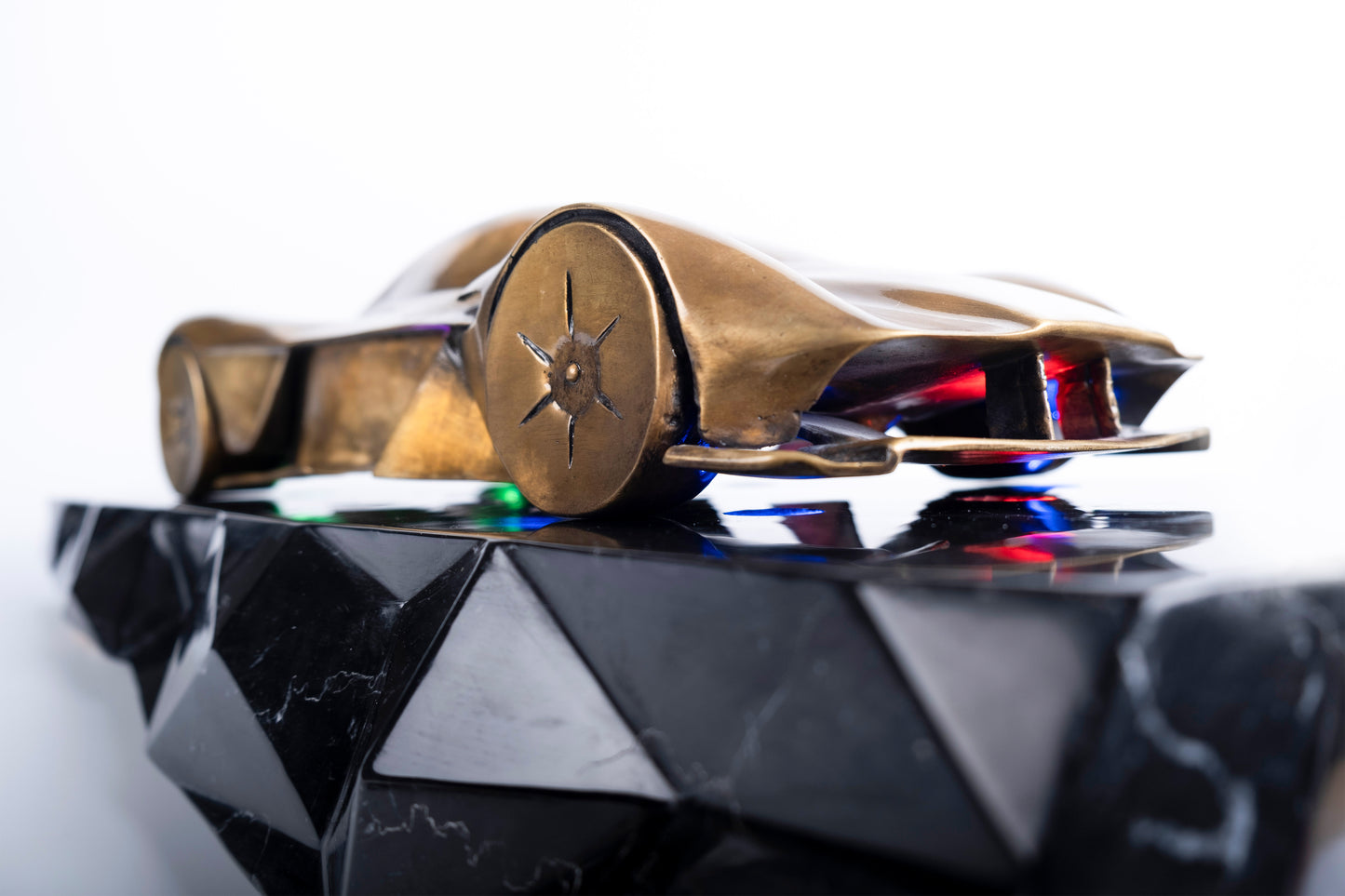 Handcrafted Gold Brass sports car