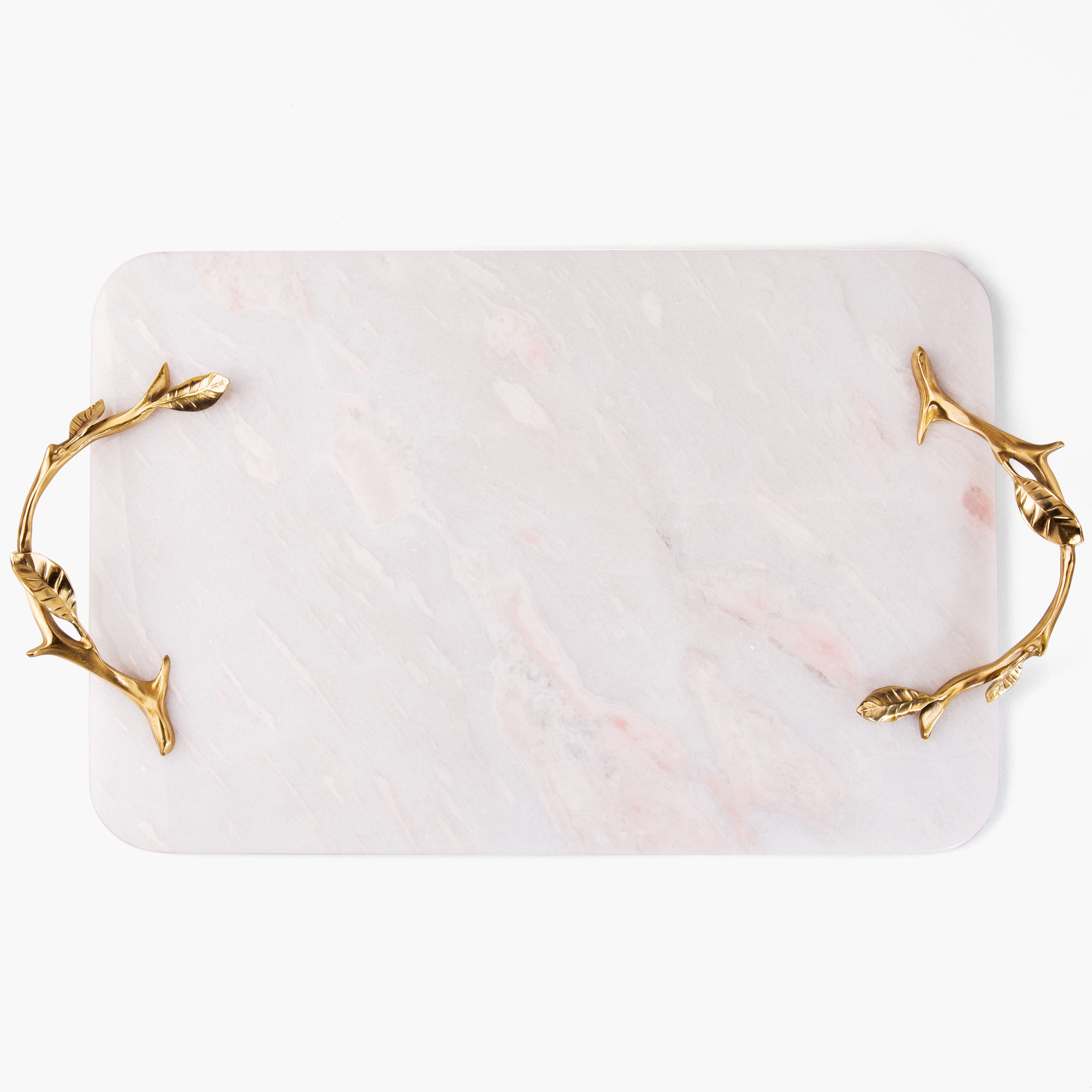 Pink Marble Service Tray With Gold Brass Handles TriaXtone pink-marble-service-tray-with-gold-brass-handles-triaxtone