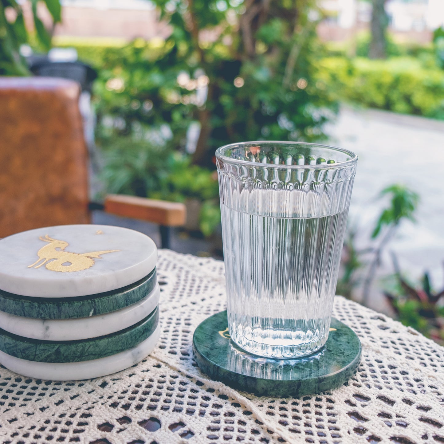 Constellation White Marble Drink Coasters