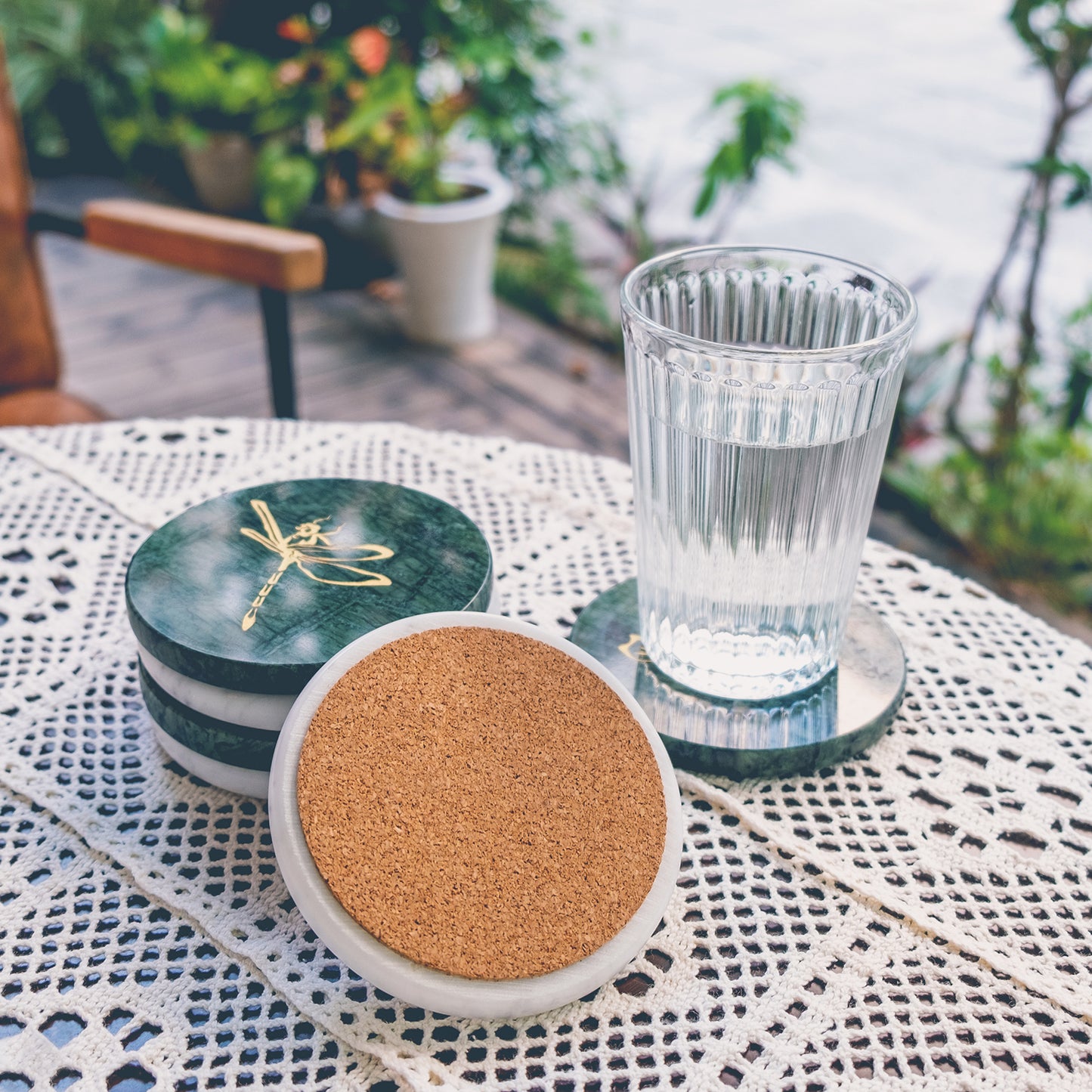 Constellation White Marble Drink Coasters
