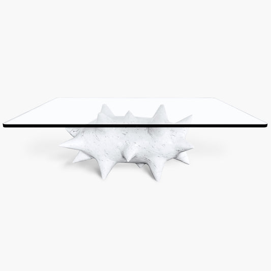 Sea Cucumber Carved Marble Coffee Table Base