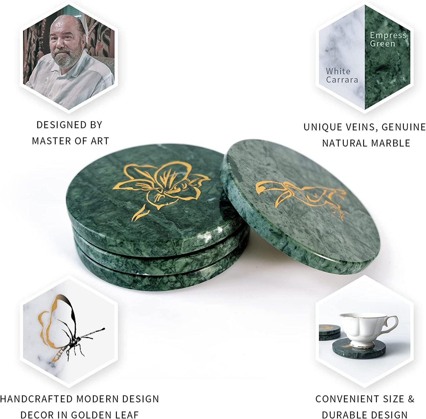 Constellation White Marble Drink Coasters