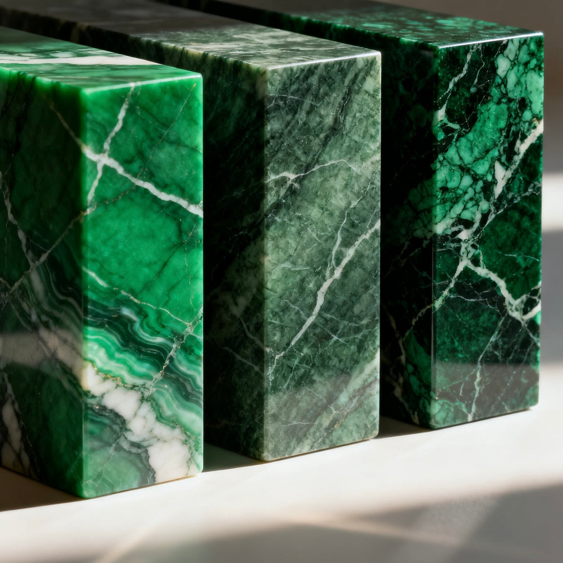 Luxury Green Stone Feature Walls for TV Console