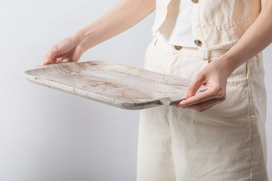 The Allure of Natural Stone - Marble, Granite, Quartzite Serving Tray with Integrated Handles