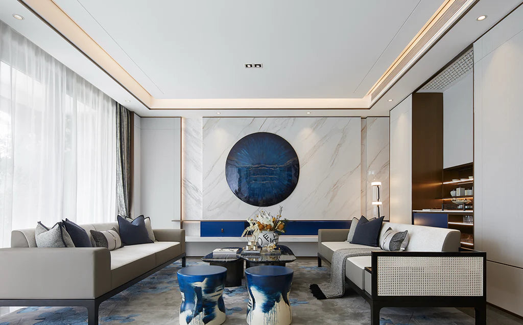 Marble model room, give you a touch of Athens blue