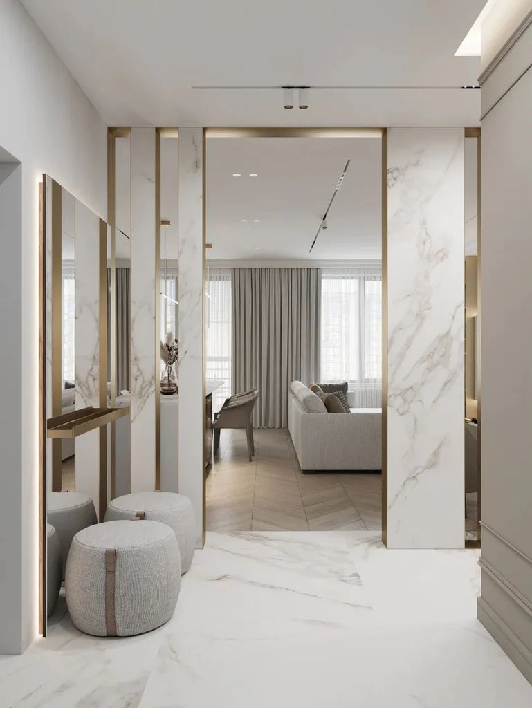 With the embellishment of natural marble texture, elegant luxury is contained in it