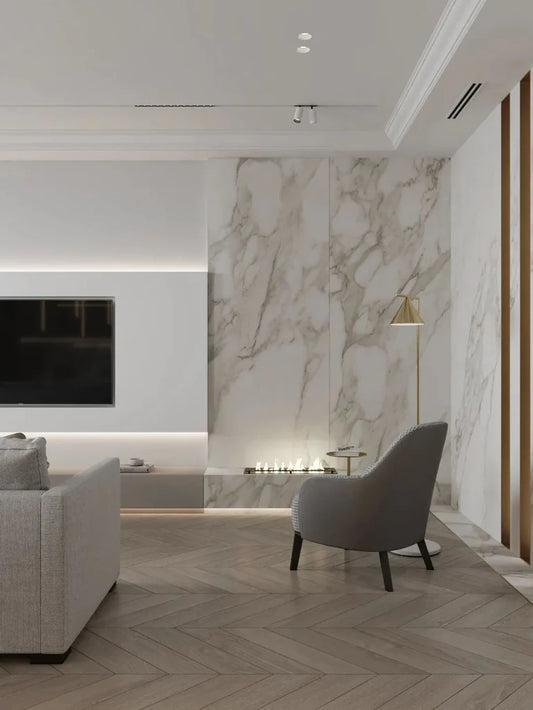 With the accent of natural marble texture, elegant luxury is contained in it
