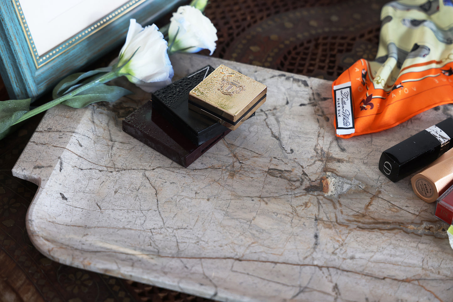 Round Corner Rectangle Grey Green Quartzite Serving Tray