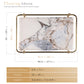 18 inch Rectangle White Marble Serving Tray with Silver Handles