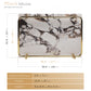 18 inch Rectangle White Marble Serving Tray with Silver Handles