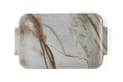 Round Corner Rectangle Grey Green Quartzite Serving Tray