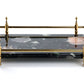 Rectangle Nocturnal Mirage Marble Serving Tray with Brass Handles