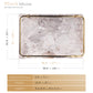 Rectangle Panda Grey Marble Serving Tray with Golden Handles