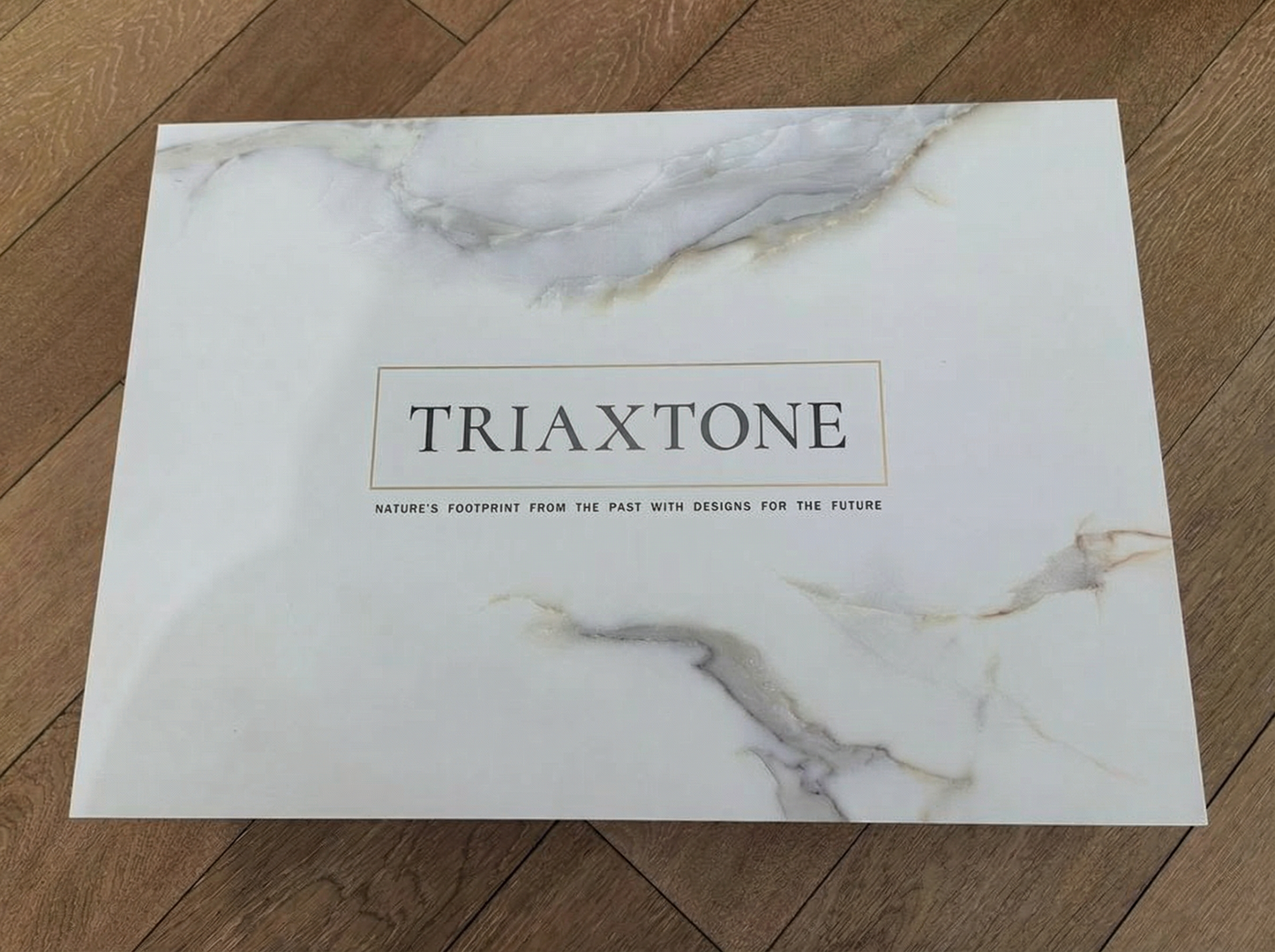 TRIAXTONE - Rectangle Nocturnal Mirage Marble Serving Tray with Brass Handles
