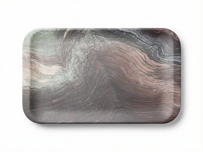Portable Lightweight Real Stone Tray with Hidden Handles