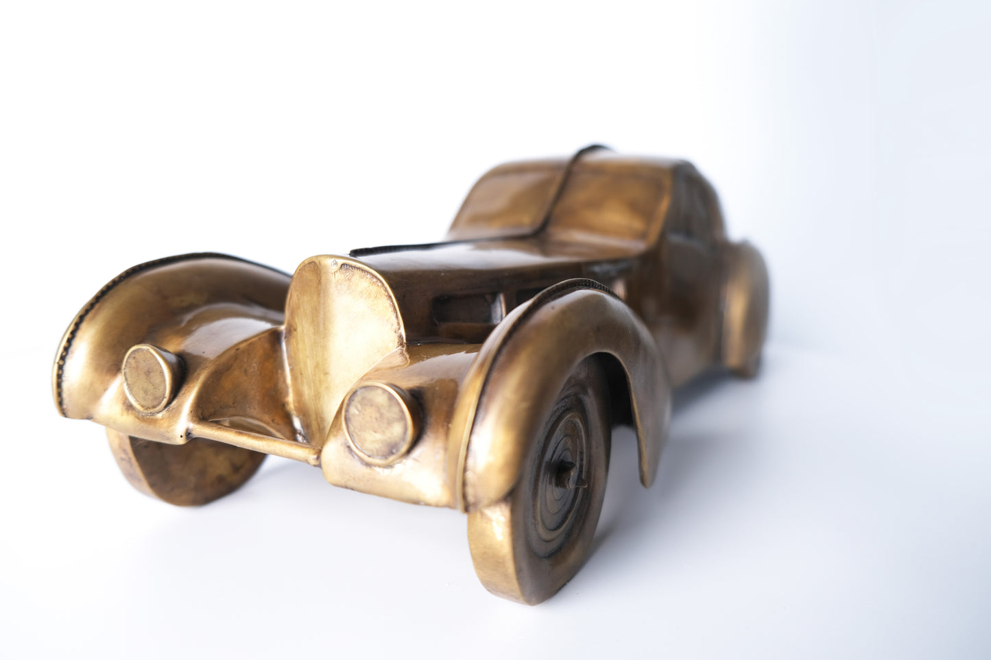 Handcrafted Gold Brass Classic Veteran Car