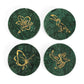 Constellation Motif Design Green Marble Coasters