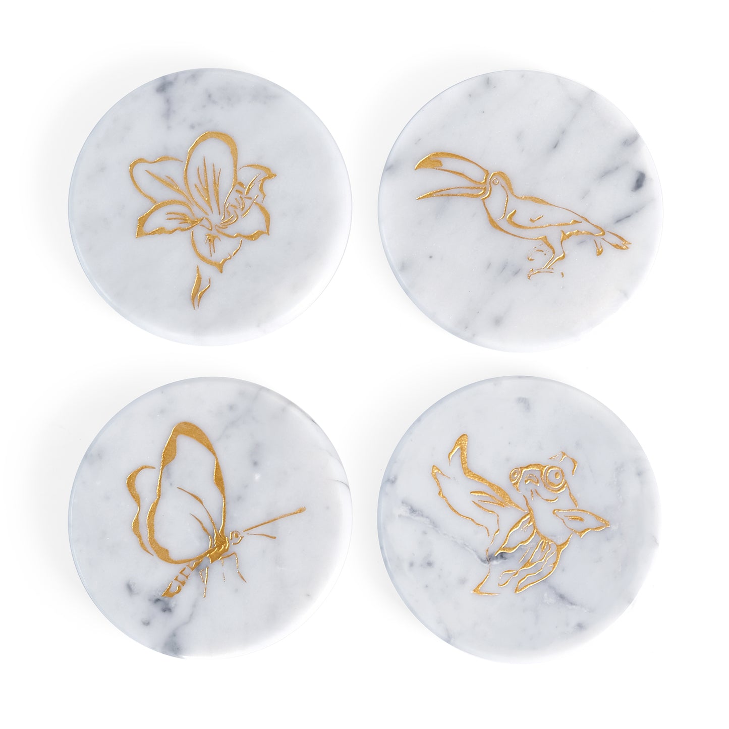 Constellation White Marble Drink Coasters