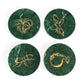 Constellation Motif Design Green Marble Coasters