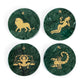 Constellation Motif Design Green Marble Coasters