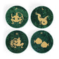 Constellation Motif Design Green Marble Coasters