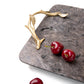 Shiny Marble Service Tray with Gold Brass Handles