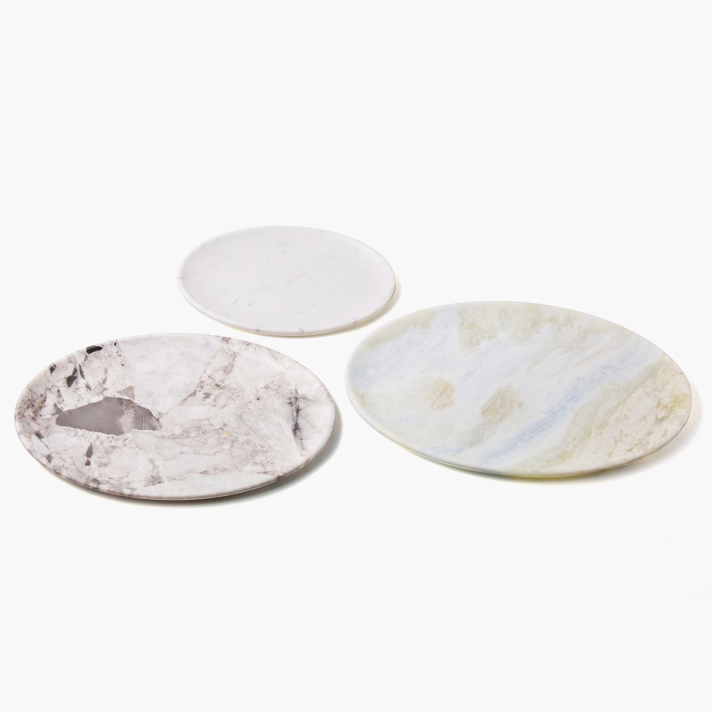 Natural Marble Fruit Plates Light Tone 3pcs/set