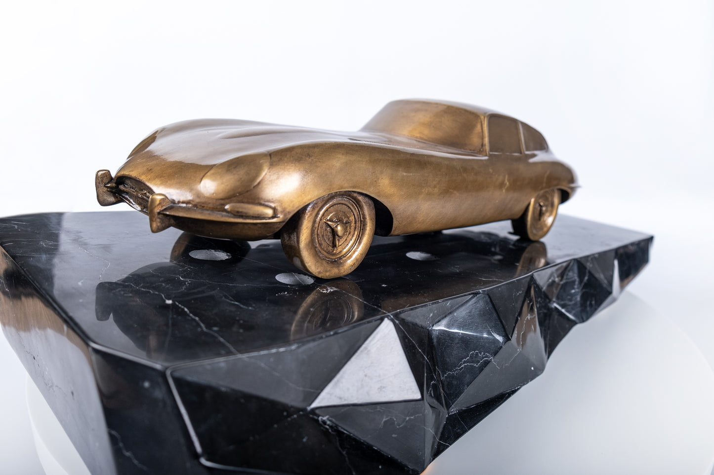Handcrafted Gold Brass Vintage Car