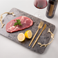 Shiny Marble Service Tray with Gold Brass Handles