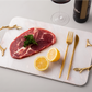 Pink Marble Service Tray with Gold Brass Handles
