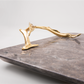 Shiny Marble Service Tray with Gold Brass Handles